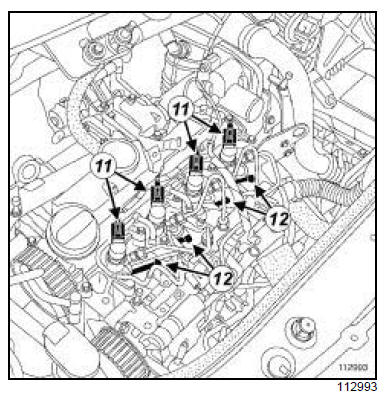 Tuyau haute pression entre rampe et injecteur : Dépose - Repose 