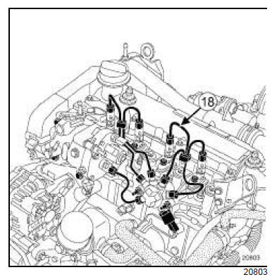 Tuyau haute pression entre rampe et injecteur : Dépose - Repose 