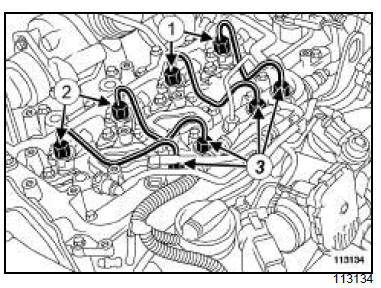 Tuyau haute pression entre rampe et injecteur : Dépose - Repose 