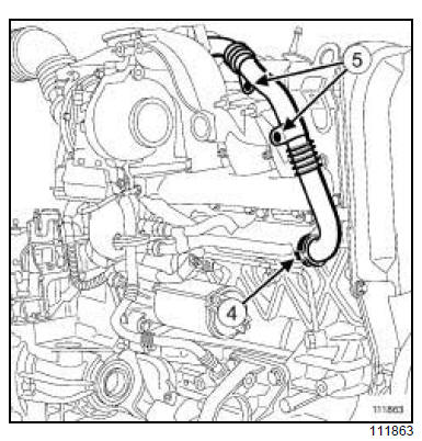 Tuyau rigide de recirculation des gaz d'échappement : Dépose - Repose