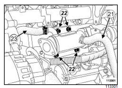 Refroidisseur des gaz d'échappement : Dépose - Repose