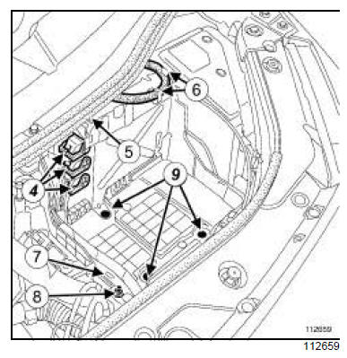 Bac à batterie : Dépose - Repose