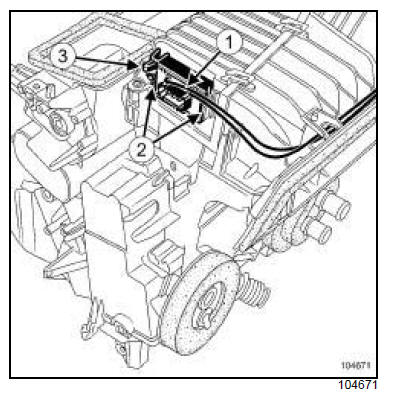 Boîtier de commande de groupe motoventilateur habitacle : Dépose - Repose