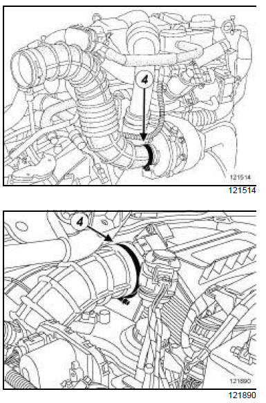 Tuyau d'huile du turbocompresseur : Dépose - Repose 