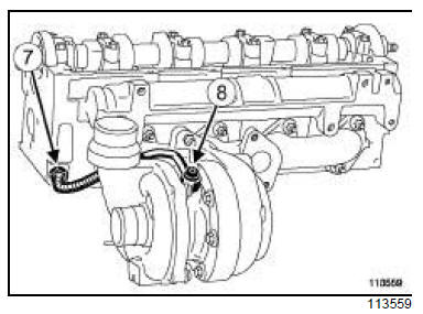 Tuyau d'huile du turbocompresseur : Dépose - Repose 