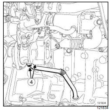 Tuyau d'huile du turbocompresseur : Dépose - Repose 