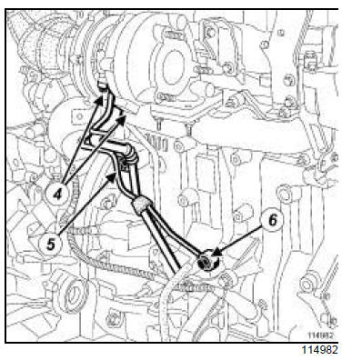 Tuyau d'huile du turbocompresseur : Dépose - Repose 