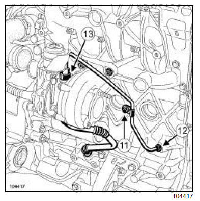 Tuyau d'huile du turbocompresseur : Dépose - Repose 